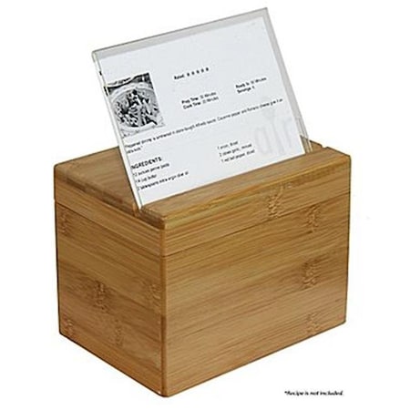 Oceanstar Oceanstar RB1408 Bamboo Recipe Box with Divider RB1408
